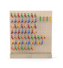 LiteZilla KidWorx™ Instant Reset Domino Dash Wall Activity, colorful wooden dominoes arranged on a pegboard for children to set up and knock down.