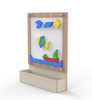 LiteZilla Kidworx Magnetic Mosaics Wall Game Package, educational wall game with magnetic geometric shapes on a wooden frame.