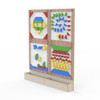 LiteZilla Kidworx Magnetic Mosaics Wall Game Package, educational magnetic mosaic wall game with colorful geometric shapes arranged as a face and various patterns for creative play and learning.
