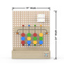 LiteZilla Kidworx™ Rainbow Rush Disc Challenge Wall Activity, wooden pegboard with colorful discs and a challenge slide, designed for children's play and skill development.