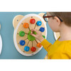Moje Bambino Sensory Wall Toys - Set of 6, educational wooden wall clock with colorful movable numbered blocks and clock hands for sensory and developmental play.