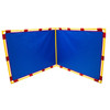Children's Factory Corner Big Screen Play Panel - Available in 4 Colors, colorful play panel with blue fabric and yellow and red frame for children's indoor play areas.