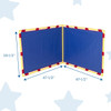 Children's Factory Corner Big Screen Play Panel, a colorful foam play panel with blue surface and red/yellow frame, measured at 59-1/2 inches high and 47-1/2 inches wide, available in 4 colors.