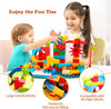 Double-Sided Kids Activity Table with Storage, 105pcs Marble Run Building Blocks, 5-in-1 Multi Activity Play Sand Water Eating T