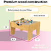 Reversible Wooden Activity Table with 195 Building Bricks Dimensions