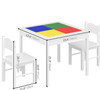 White Kids Building Block Table & Chairs Set 2