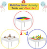 White Kids Building Block Table & Chairs Set 5