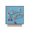 LiteZilla MagWiz Kinetics Magnetic Wall Ball Run - 5x5, a colorful wall-mounted educational toy with magnetic tubes, connectors, and balls for building and exploring physics concepts.