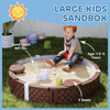 Round Plastic Sandbox with Seats & Cover 2