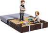 Kids Large Rectangular Sandbox with Cover & Seats