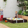 Kids Large Rectangular Sandbox with Cover & Seats 1