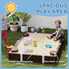 Kids Large Rectangular Sandbox with Cover & Seats 2