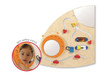 HABA Pro Sensory Learning Wall 4-Piece Set, wooden sensory wall panel with colorful sensory toys and mirror for child development and sensory play.