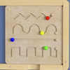 Flash Furniture Bright Beginnings Wooden STEAM Lines and Patterns Wall Activity Board, educational wooden activity board with colorful balls and various interconnected track patterns for children