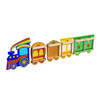 Flash Furniture Bright Beginnings Wooden Train STEAM Wall System with 5 Accessory Panel Holders, colorful wooden train with different sections and accessory panels
