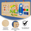 Flash Furniture Bright Beginnings Wooden Three Panel STEAM Wall System, educational and interactive wooden wall panel with various learning activities for children.
