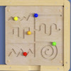 Flash Furniture Bright Beginnings Wooden STEAM Maze Motor Skills Wall Activity Board, educational wooden maze with colorful balls for developing motor skills and problem-solving in children.