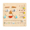 Flash Furniture Bright Beginnings Wooden STEAM Feelings and Moods Wall Activity Board, educational wooden activity board with facial features, emotion indicators, and colorful illustrations.