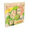Flash Furniture Bright Beginnings Wooden STEAM Butterfly Life Cycle Wall Activity Board, educational wall display featuring the butterfly life cycle with labeled stages and interactive elements.