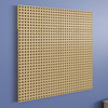 Flash Furniture Bright Beginnings Modular Multi-Purpose STEAM Square Peg System Wall Panel, beige perforated square tile wall panel for educational and creative activities.