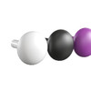 Flash Furniture Bright Beginnings Multicolor Jumbo Peg Accessory Pack for Modular STEAM Wall Systems - 64 Pack, multicolored large peg balls in white, black, and purple arranged in a line.