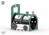 World Klass Play Train Engine Playground Crawl Tunnel, children's play structure designed as a train engine with tunnel passage, colorful play equipment for kids' outdoor activity.