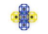 World Klass Play Ruby Qube Climbing Cube Cluster, colorful blue and yellow modular climbing structure for children.