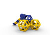 World Klass Play Skqube Climbing Cubes with Slide, bright yellow and blue children's play climbing cubes with slide for outdoor or indoor play.