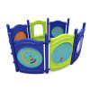 World Klass Play Pinecone Playground Play Panels, colorful plastic play panels with educational space-themed and drawing illustrations for children's outdoor play area.