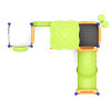 World Klass Play Rangers Crawl Commercial Playground Climber, top-down view of colorful playground equipment with a slide, climbing structures, and a tunnel in green, orange, and blue.