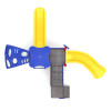 World Klass Play Breezy Peak Commercial Playground Structure, colorful play equipment with slides, climbing panels, and safety features for children's play area.