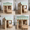 Police Station Wooden Playhouse w/Awning & Furniture - Indoor or Outdoor