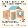 Police Station Wooden Playhouse w/Awning & Furniture - Indoor or Outdoor
