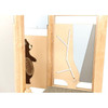 Moje Bambino Summit Toddler Play Loft, wooden play area with a bear illustration and tree branch design on the panels.
