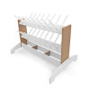 Whitney Brothers outdoorED™ Boot Rinse Rack, outdoor wooden shoe and boot rinsing station with multiple white racks for cleaning footwear in outdoor settings.