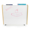 Whitney Brothers elevatED™ Mobile Book Display, whiteboard with a pink drawing of a book and apple, and the word 'Books' written on it