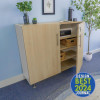 Whitney Brothers elevatED™ Classroom Lockable Wall Cabinet, wooden storage cabinet with lockable doors in a modern classroom setting.