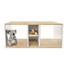 Whitney Brothers elevatED™ Discovery Crawl Thru Cabinet, children's wooden play cabinet with open sides and a central shelf, suitable for indoor play and exploration.