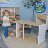 Whitney Brothers elevatED™ Discovery Crawl Thru Cabinet, children's play and learning furniture with mirror and storage spaces, in a classroom setting.