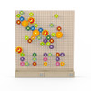 LiteZilla Kidworx™ Large Pegboard Activity Wall Pack, large wooden pegboard activity wall with colorful interlocking gears and a storage tray at the base