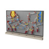 LiteZilla MagWiz Kinetics Magnetic Wall – 65 Piece Add-On Package, displays a colorful educational construction set with magnetic rods, connectors, and various building components assembled on a display panel.