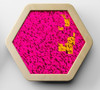 LiteZilla Multi-Sensory Hexagon Panel - Pink to Gold Sequin Flip Classic, close-up view of the pink and gold sequins on a hexagonal frame.
