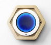 LiteZilla Multi-Sensory Hexagon Panel - Infinity Mirror Classic, hexagon-shaped sensory lighting panel with blue LED lights and wooden frame.