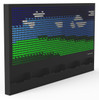 LiteZilla Giant Lite Brite 10' x 6' Light Wall, large black display wall with colorful light pegs arranged to create a design.