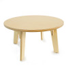 Whitney Brothers Whitney Plus Round Classroom Table - 18H, light wood-colored children's activity table with a smooth, round surface and sturdy legs.