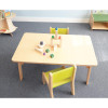 Whitney Brothers Whitney Plus Rectangle Classroom Table - 18H, setting with children’s educational toys and small chairs in a classroom environment.