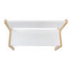 Whitney Brothers Whitney Plus White Bench - 12H, modern wooden children’s bench with white seating and backrest, crafted with natural wood finished sides.