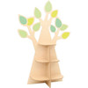 Moje Bambino Classroom Tree Bookshelf, wooden children's bookshelf designed as a tree with green leaf accents