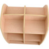 Moje Bambino Double Sided Hedgehog Bookcase, wooden children's book storage unit with a dove shape and multiple compartments.