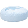 Moje Bambino Sea Dolphin Floor Cushion, light blue round floor cushion featuring a cute marine dolphin design.